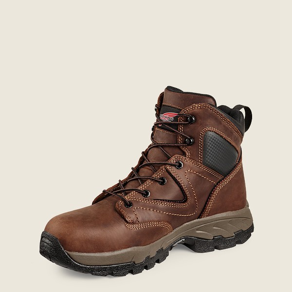 Red Wing Hiking Boots Mens Brown/Black - Truhiker - 6-inch Safety Toe - 7491068-NO